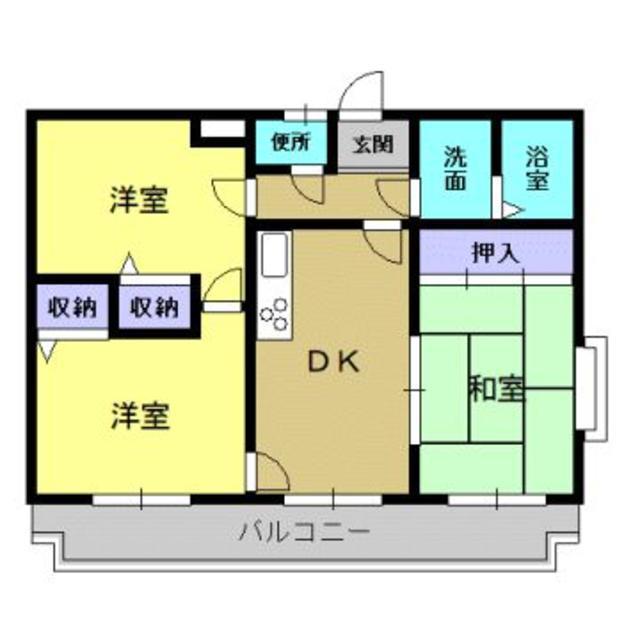 ユーミー古川北(3DK/2階)の間取り写真