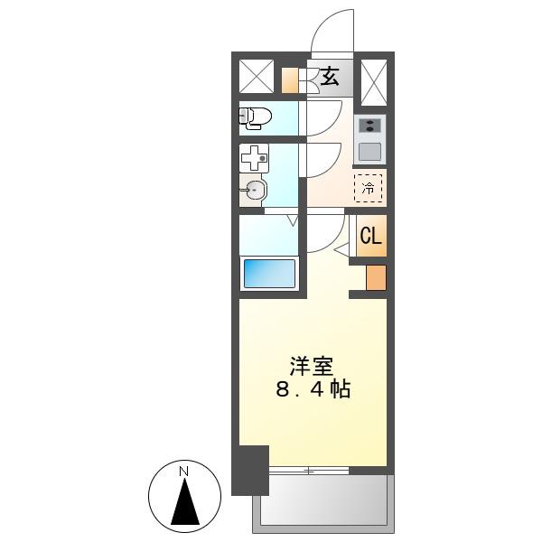 S-RESIDENCE尾頭橋BEAUTE(1K/4階)の間取り写真