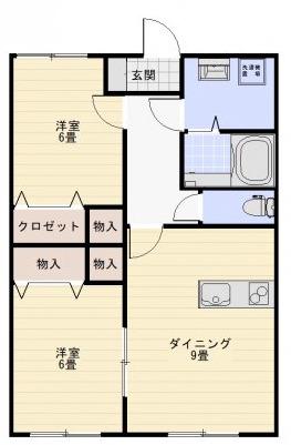 ネオサンライズ(2DK/2階)の間取り写真