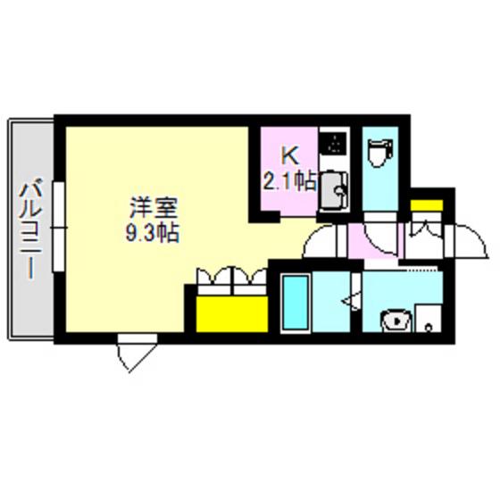 グレイスベル(1K/2階)の間取り写真