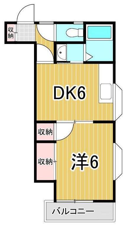 メゾンEX(1DK/2階)の間取り写真