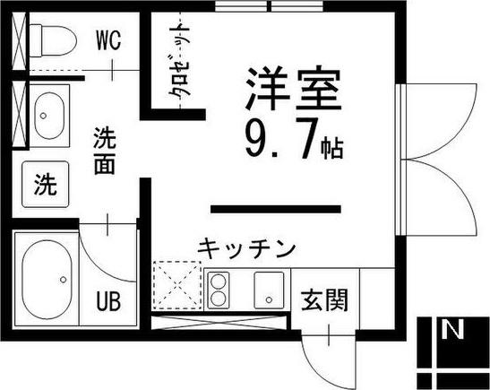 CASAALBERO(ワンルーム/4階)の間取り写真