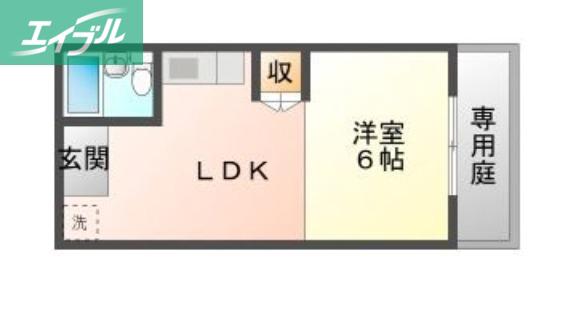 スカラトーレ大元駅前(1DK/1階)の間取り写真
