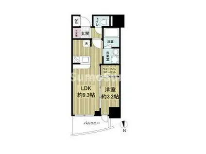 セレニテ堺筋本町リアン(1LDK/4階)の間取り写真