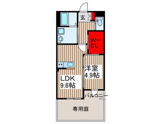 REGINA(1LDK/1階)の間取り写真