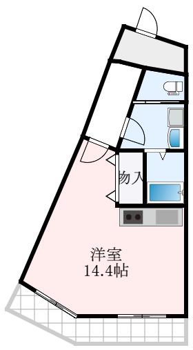 エスタイル白鷺(ワンルーム/3階)の間取り写真