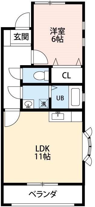 グレイスCHIE(1LDK/1階)の間取り写真