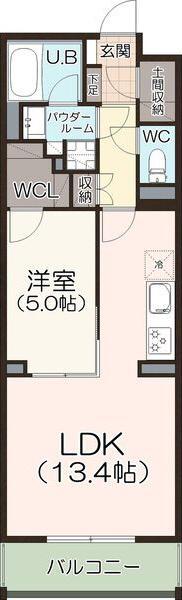 グラーツ F(1LDK/2階)の間取り写真