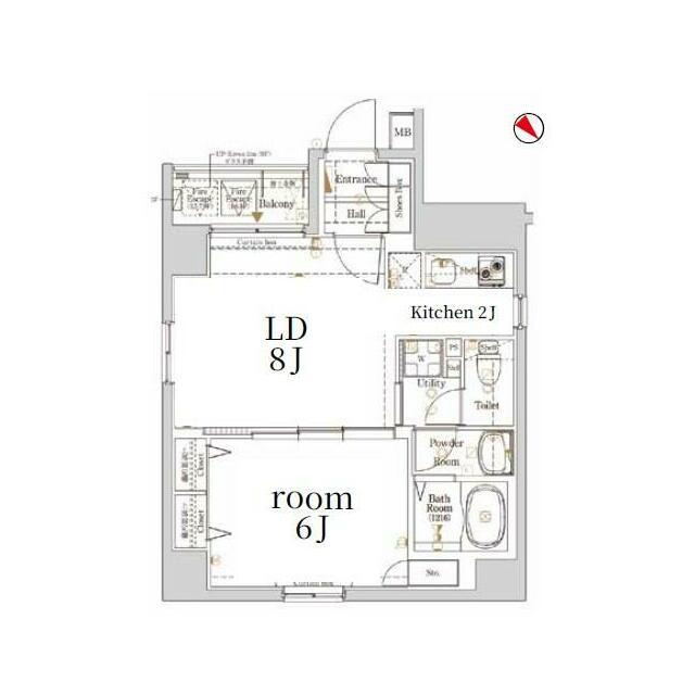 LOG銀座東 部屋番号204(1LDK/2階)の間取り写真