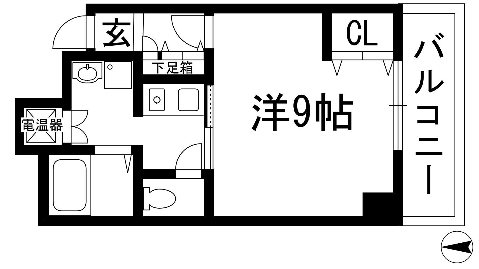 アスティオン城南(1K/5階)の間取り写真