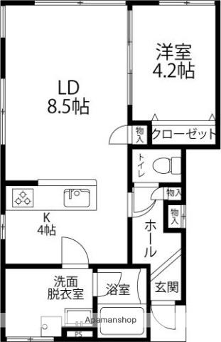 LSフォレストIII(1LDK/1階)の間取り写真