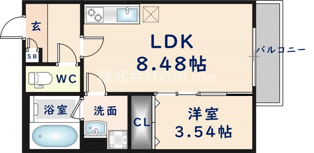 ライフ・アンス(1LDK/1階)の間取り写真