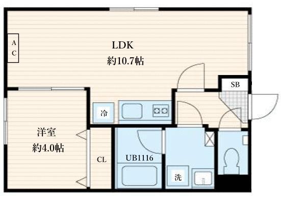 ALATO森下II(1LDK/5階)の間取り写真