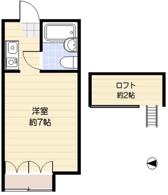 エトワール銀河(ワンルーム/1階)の間取り写真