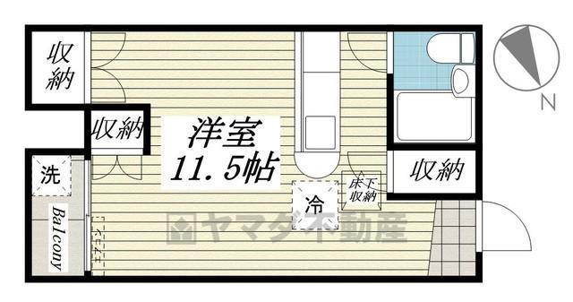 DOMUSマンション(ワンルーム/1階)の間取り写真