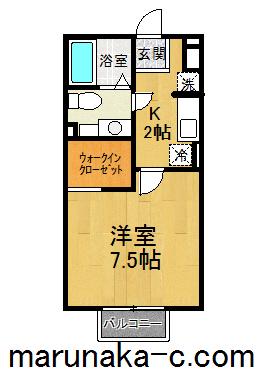 クラリスモナ(1K/1階)の間取り写真