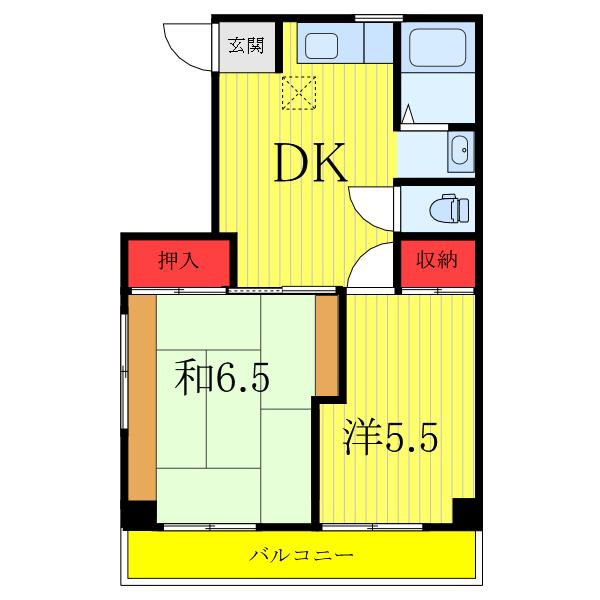 コーポみやけ(2DK/2階)の間取り写真