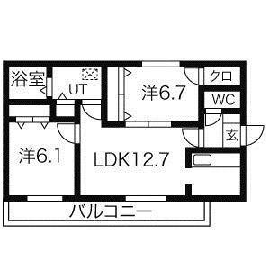 グランメソン新川(2LDK/3階)の間取り写真