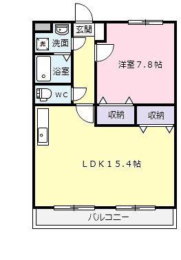 パンヴィラジュ(1LDK/1階)の間取り写真