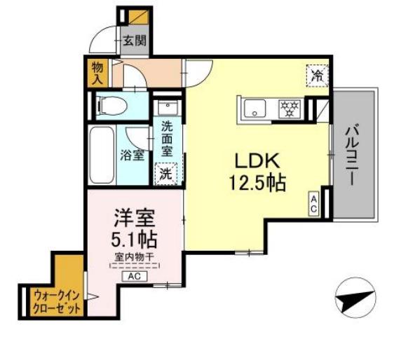 D-STELLA(1LDK/3階)の間取り写真