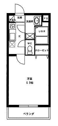 オーナメント(1K/3階)の間取り写真