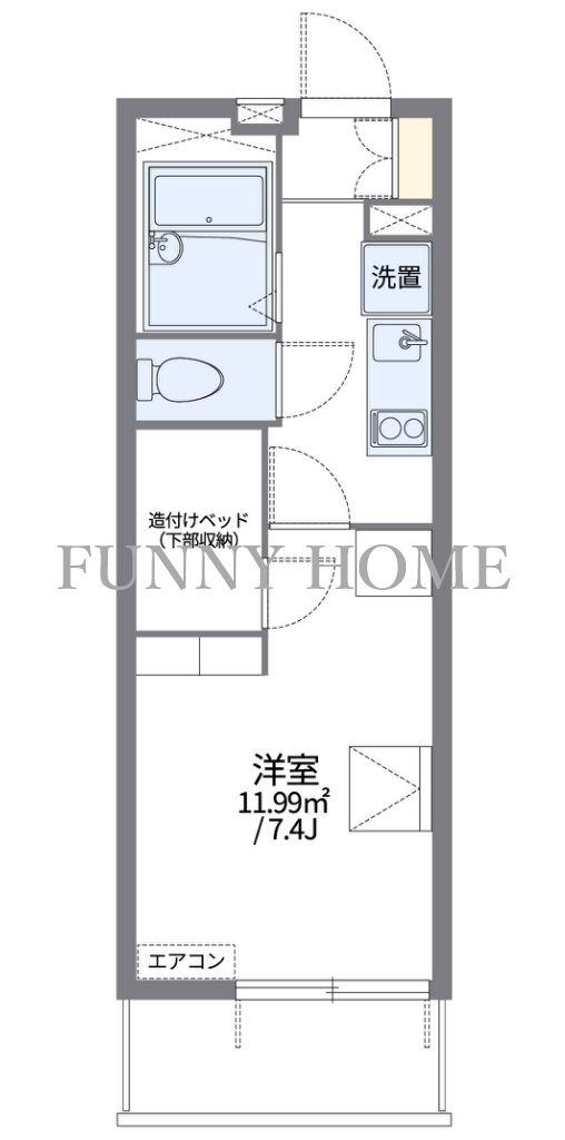 レオパレス宮坂(1K/2階)の間取り写真