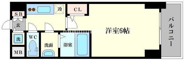 エスレジデンス南堀江(1K/8階)の間取り写真