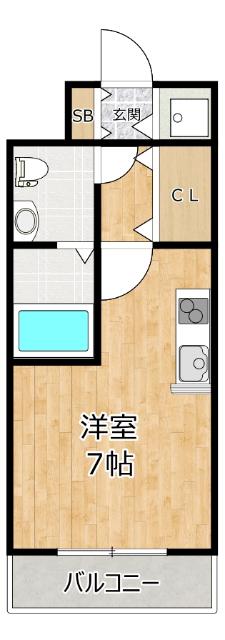 レークス新大阪ウエスト(ワンルーム/2階)の間取り写真