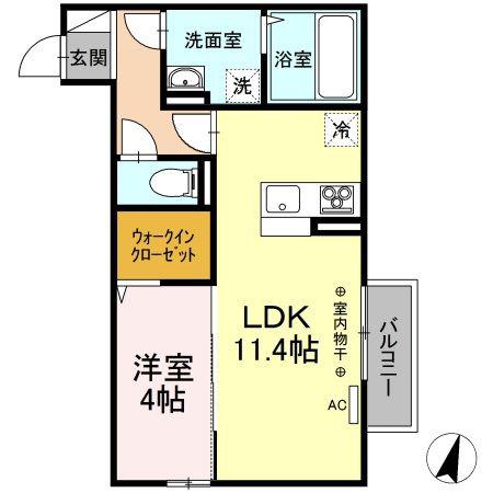 プレミアステイツA(1LDK/2階)の間取り写真