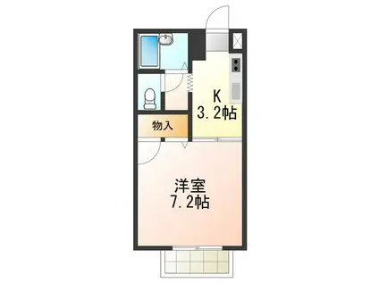 グリーンプラザ市場II(1K/1階)の間取り写真