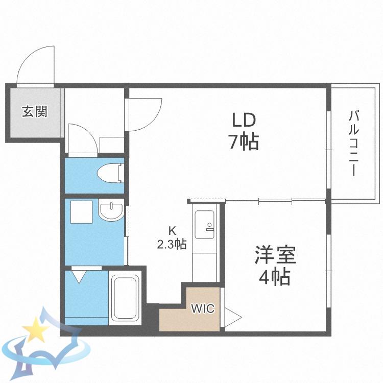 PRINCEHOMESS517(1LDK/3階)の間取り写真