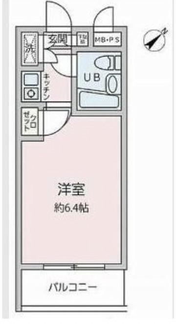 日神パレス西横浜(1K/2階)の間取り写真