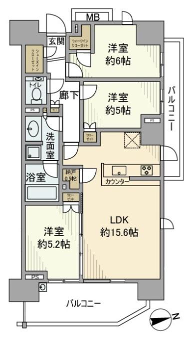 THE ITABASHI レジデンス ノース(3LDK/8階)の間取り写真
