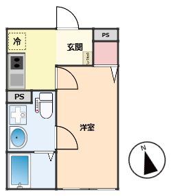 リバティ瀬谷(1K/3階)の間取り写真