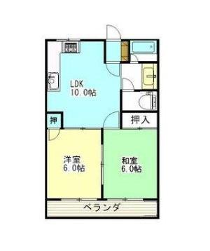 ファミールS&S(2LDK/1階)の間取り写真