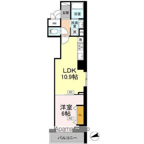 ロイジェント南池袋(1LDK/2階)の間取り写真
