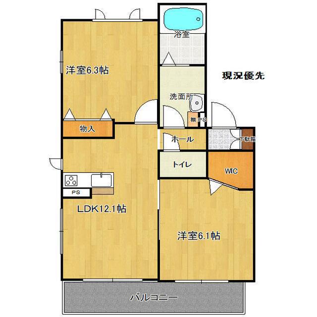ヴェルデ(2LDK/1階)の間取り写真