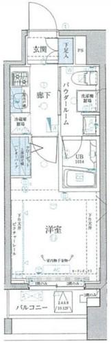 メインステージ平和島II(1K/9階)の間取り写真