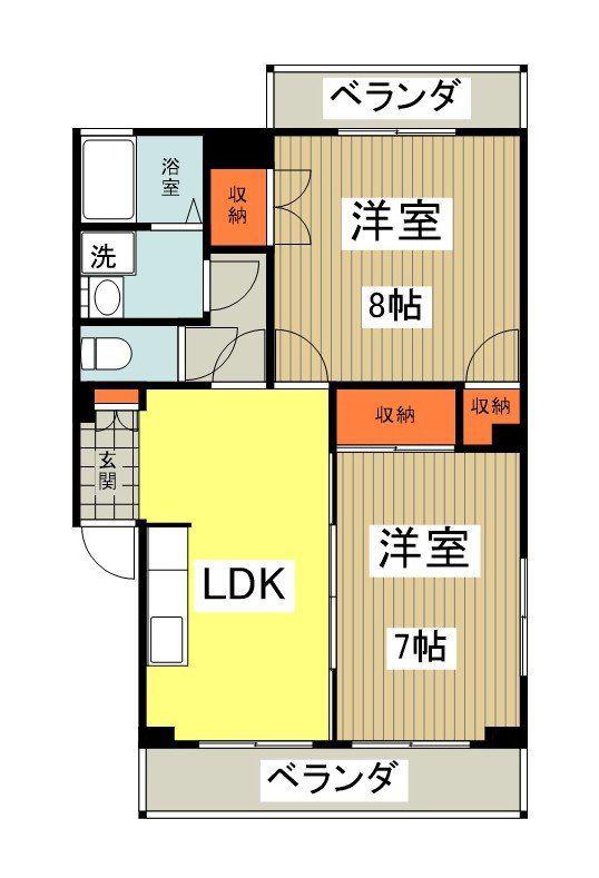 ハイムグリーンパレス(2LDK/1階)の間取り写真