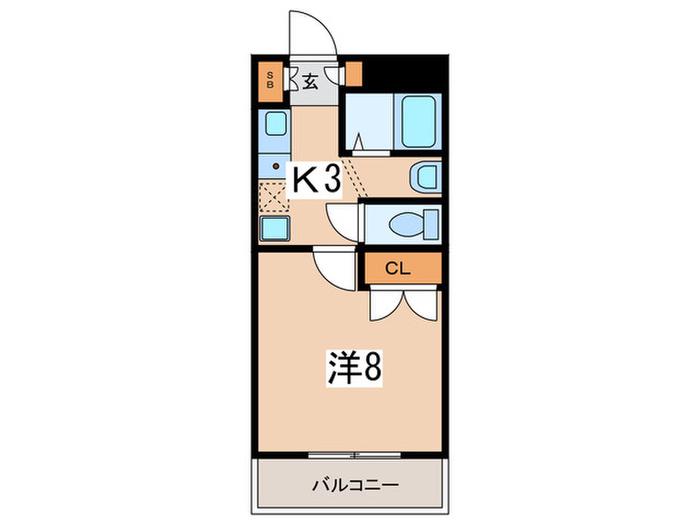 フォルテ湘南台(1K/5階)の間取り写真