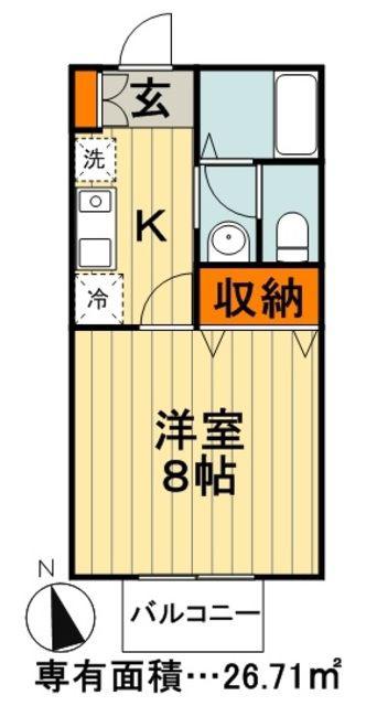 トリムエステートIV(1K/2階)の間取り写真