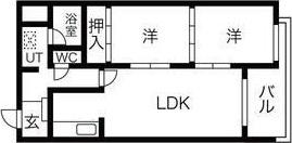 111松井ビル(2LDK/2階)の間取り写真