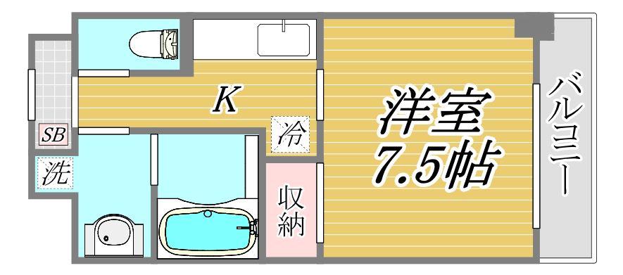 ACTUS錦糸(1K/6階)の間取り写真