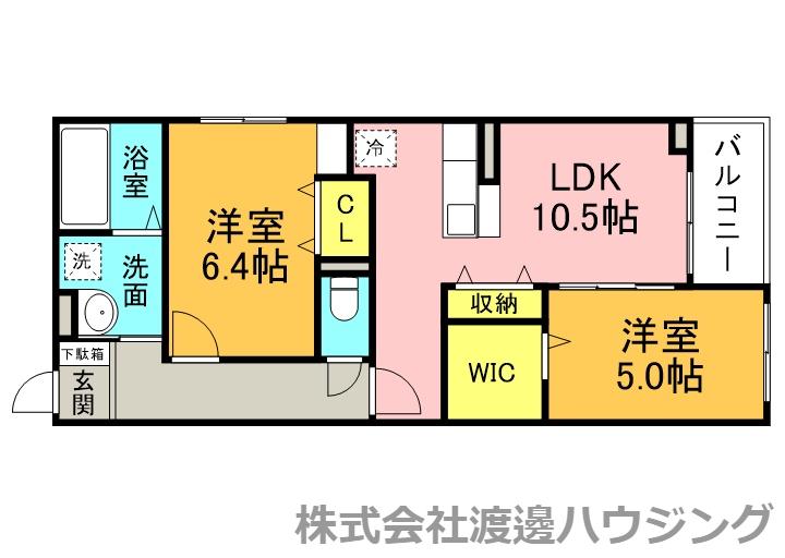 シャングリラ(2LDK/2階)の間取り写真