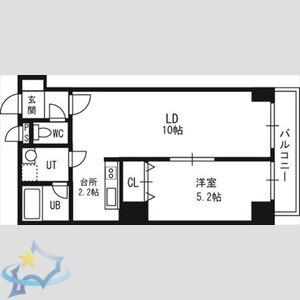 エステラ南3条館A(1LDK/4階)の間取り写真