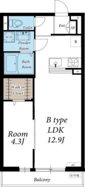 もちの木(1LDK/2階)の間取り写真