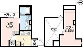 T.A小路東2丁目VIB棟(1K/1階)の間取り写真