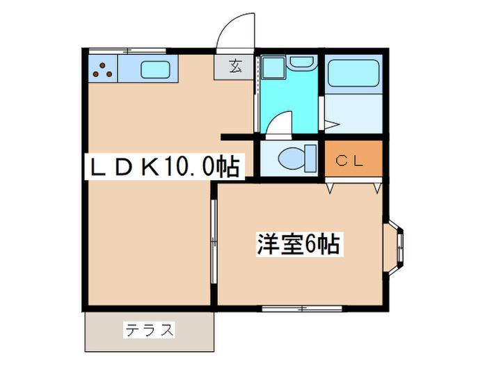 ファミーユII(1LDK/1階)の間取り写真
