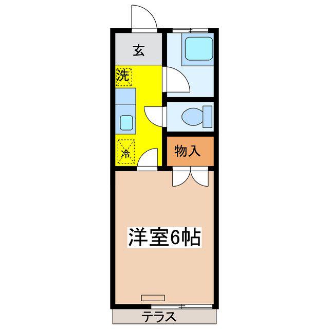 コーポOA(1K/1階)の間取り写真