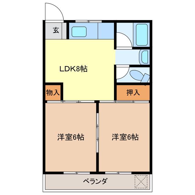 イトウマンションA(2LDK/1階)の間取り写真